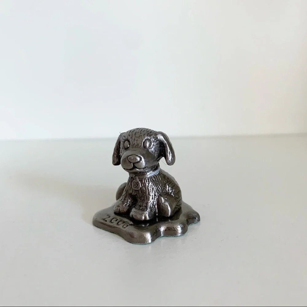 Vintage Girl Scout puppy solid metal statuette